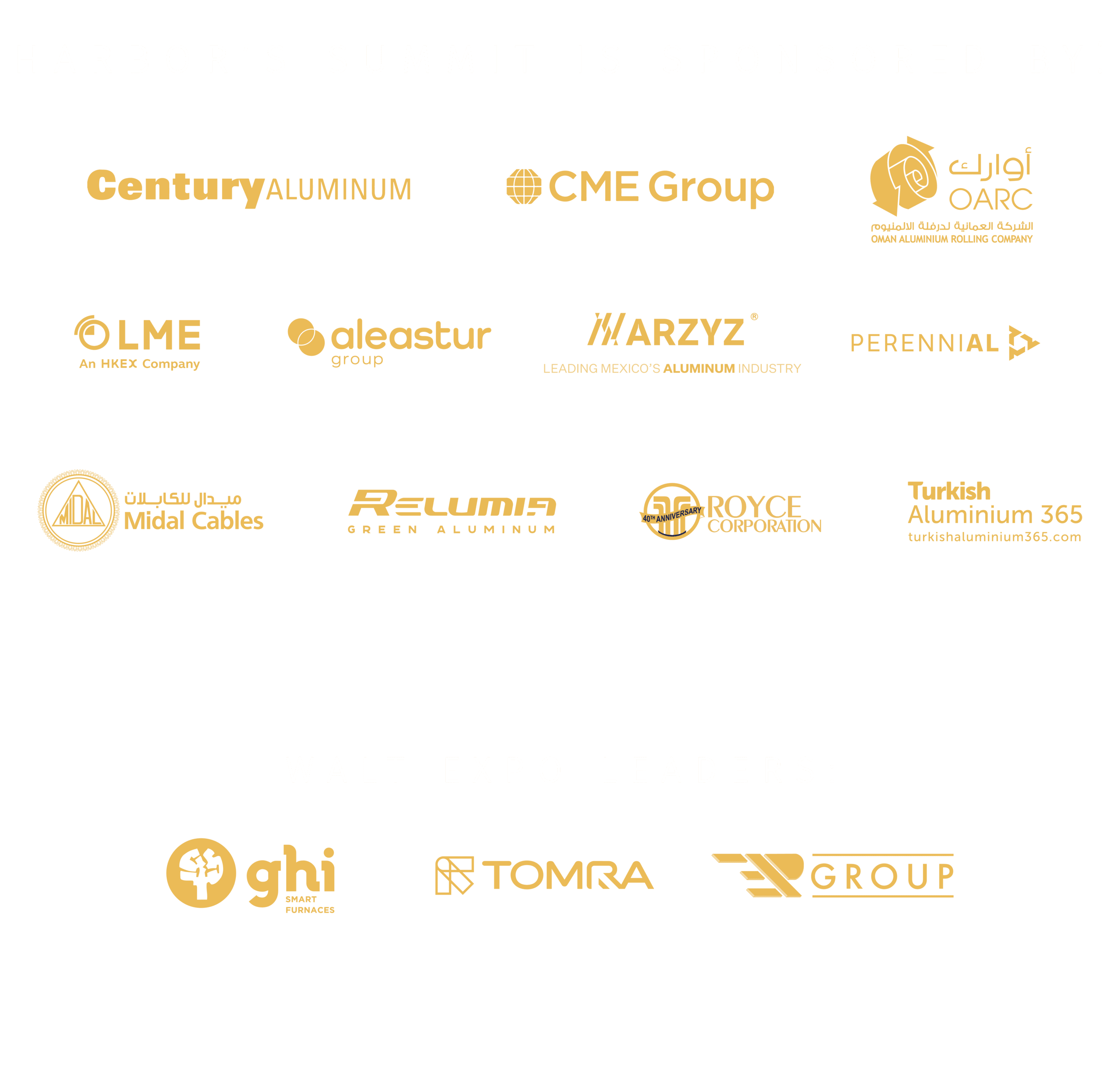 Harbor Aluminum Summit Sponsors Logos