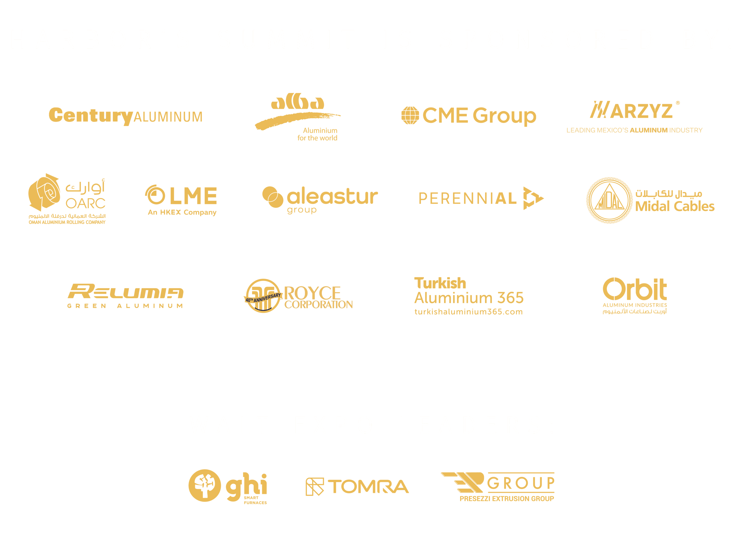 Harbor Aluminum Summit Sponsors Logos